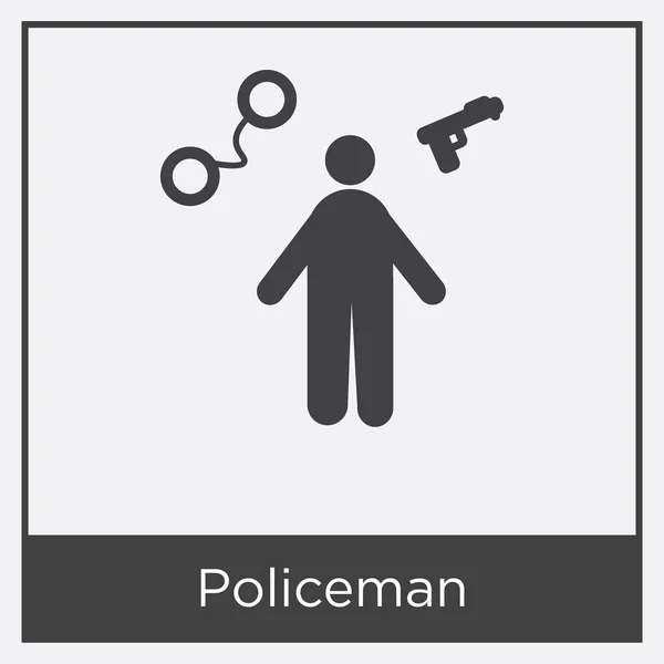 Εικονίδιο αστυνομικός που απομονώνονται σε λευκό φόντο — Διανυσματικό Αρχείο