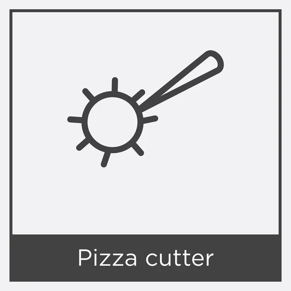 Pizza cutter pictogram geïsoleerd op witte achtergrond — Stockvector