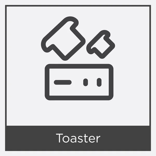 在白色背景上隔离的烤面包机图标 — 图库矢量图片