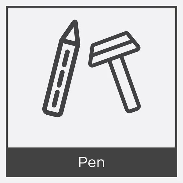 Pen pictogram geïsoleerd op witte achtergrond — Stockvector