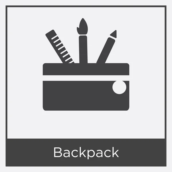 Icono de la mochila aislado sobre fondo blanco — Vector de stock