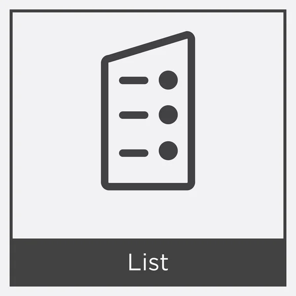 Ícone da lista isolado no fundo branco — Vetor de Stock
