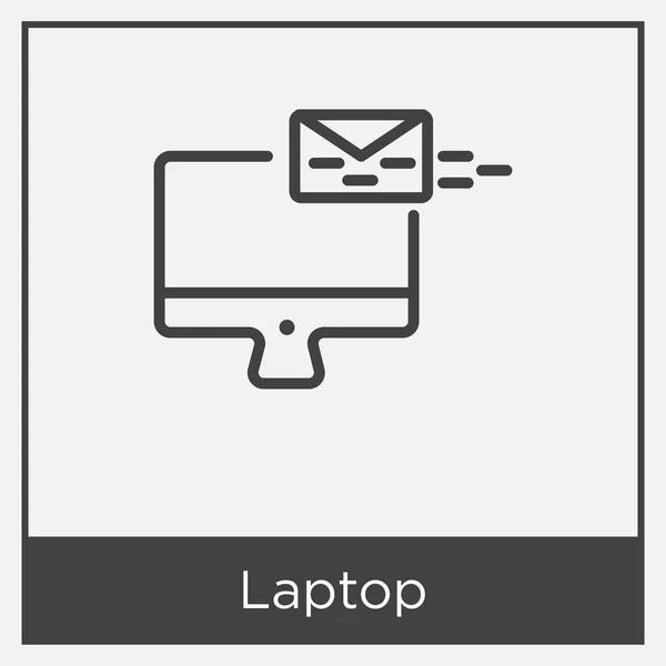 Laptop pictogram geïsoleerd op witte achtergrond — Stockvector