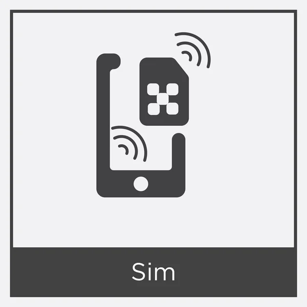 Sim Symbol isoliert auf weißem Hintergrund — Stockvektor