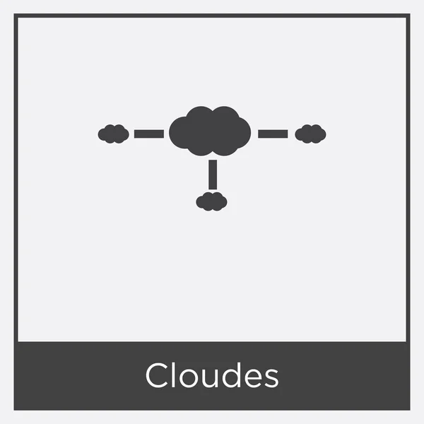 Cloudes ikona na białym tle — Wektor stockowy