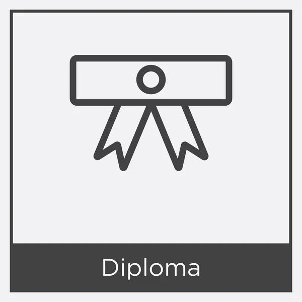 Icono del diploma aislado sobre fondo blanco — Archivo Imágenes Vectoriales