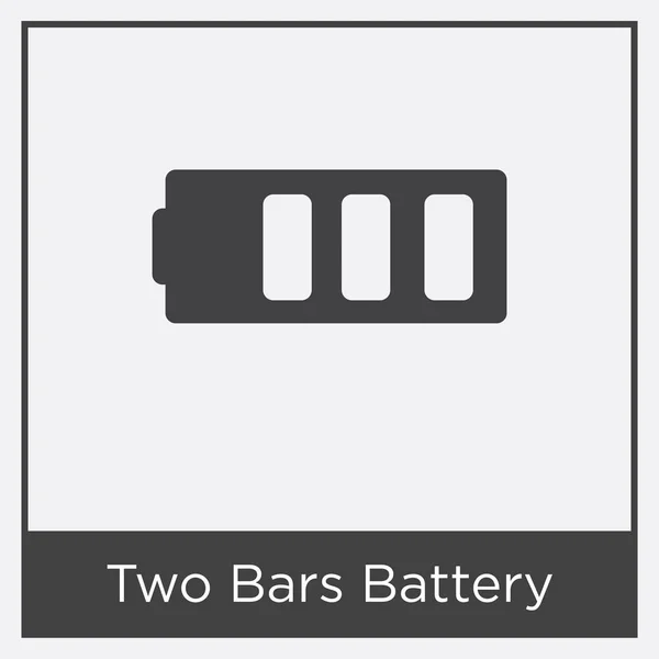 Icône de batterie deux barres isolée sur fond blanc — Image vectorielle