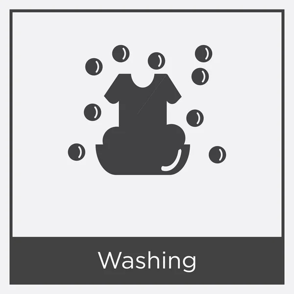 Icono de lavado aislado sobre fondo blanco — Vector de stock