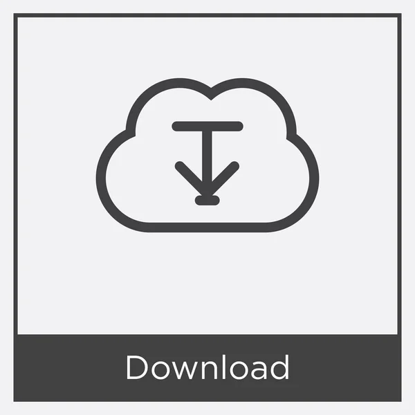 Ícone de download isolado no fundo branco — Vetor de Stock