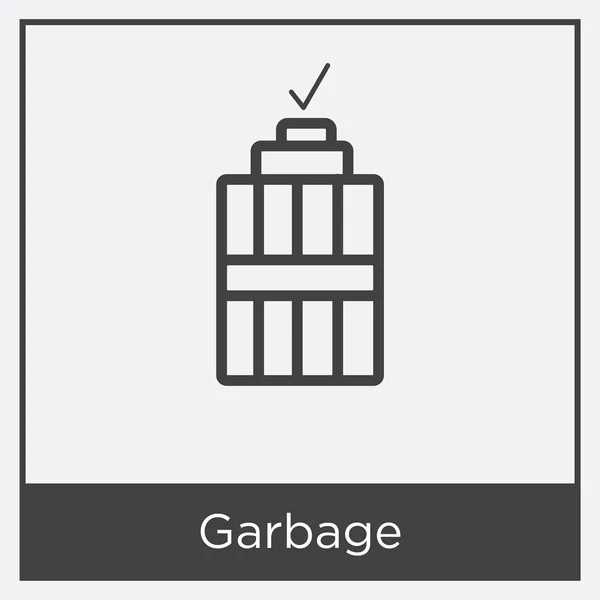 Garbage icon isolated on white background — Stock Vector