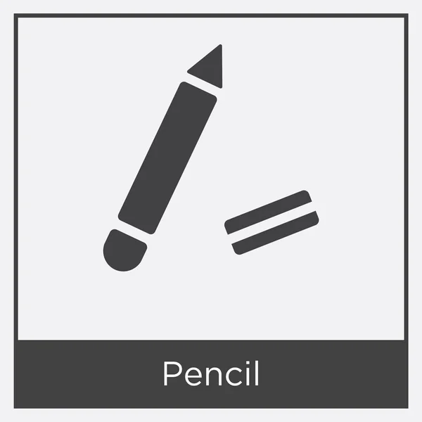 Icono de lápiz aislado sobre fondo blanco — Vector de stock