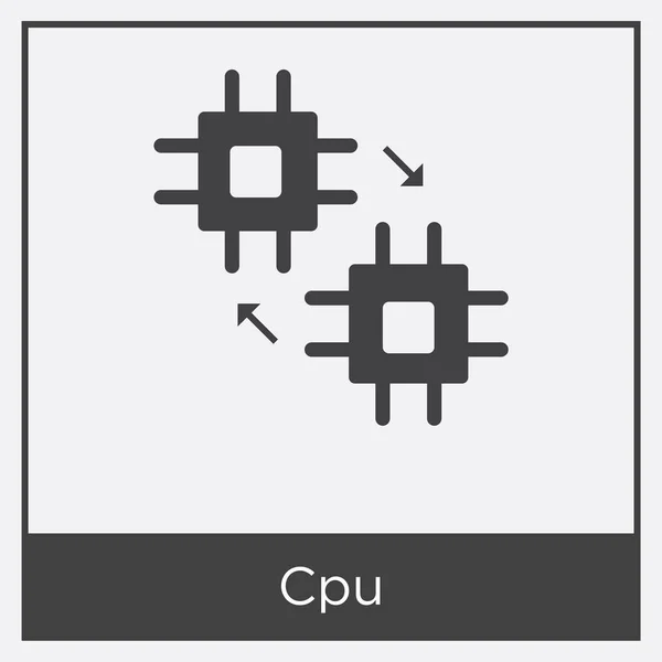 Ikon CPU diisolasi pada latar belakang putih - Stok Vektor