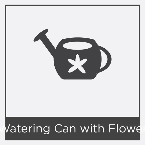 Vattenkanna med blomma ikon isolerad på vit bakgrund — Stock vektor