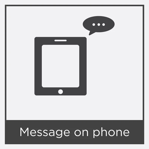 Pesan pada ikon telepon diisolasi pada latar belakang putih - Stok Vektor