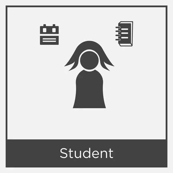 Icône étudiante isolée sur fond blanc — Image vectorielle