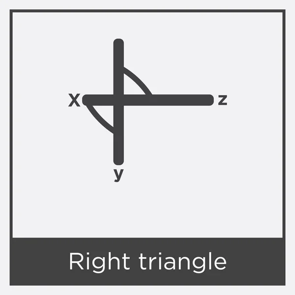 Rechtes Dreieck-Symbol isoliert auf weißem Hintergrund — Stockvektor