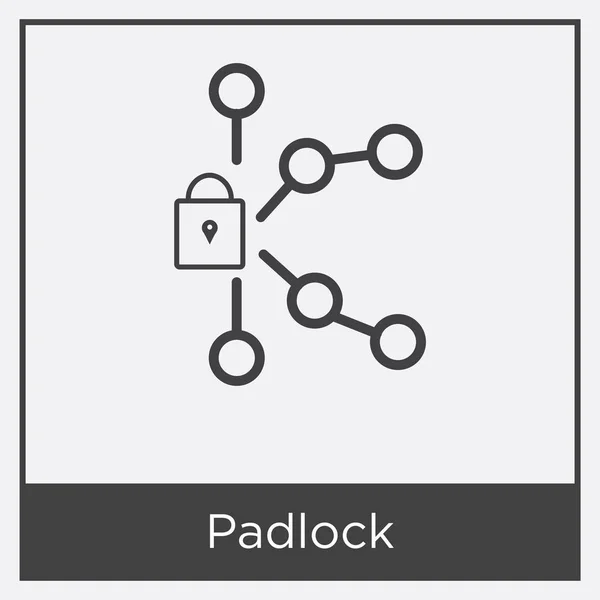 Hangslot pictogram geïsoleerd op witte achtergrond — Stockvector