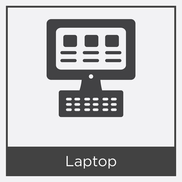 Значок ноутбука изолирован на белом фоне
