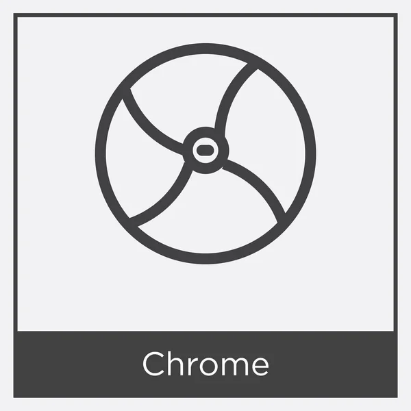 Icono de Chrome aislado sobre fondo blanco — Vector de stock