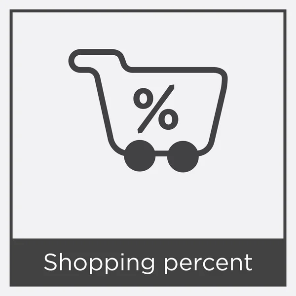 Shopping Prozent Symbol isoliert auf weißem Hintergrund — Stockvektor