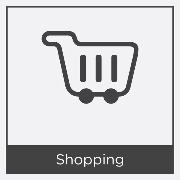 Ícone de compras isolado no fundo branco — Vetor de Stock