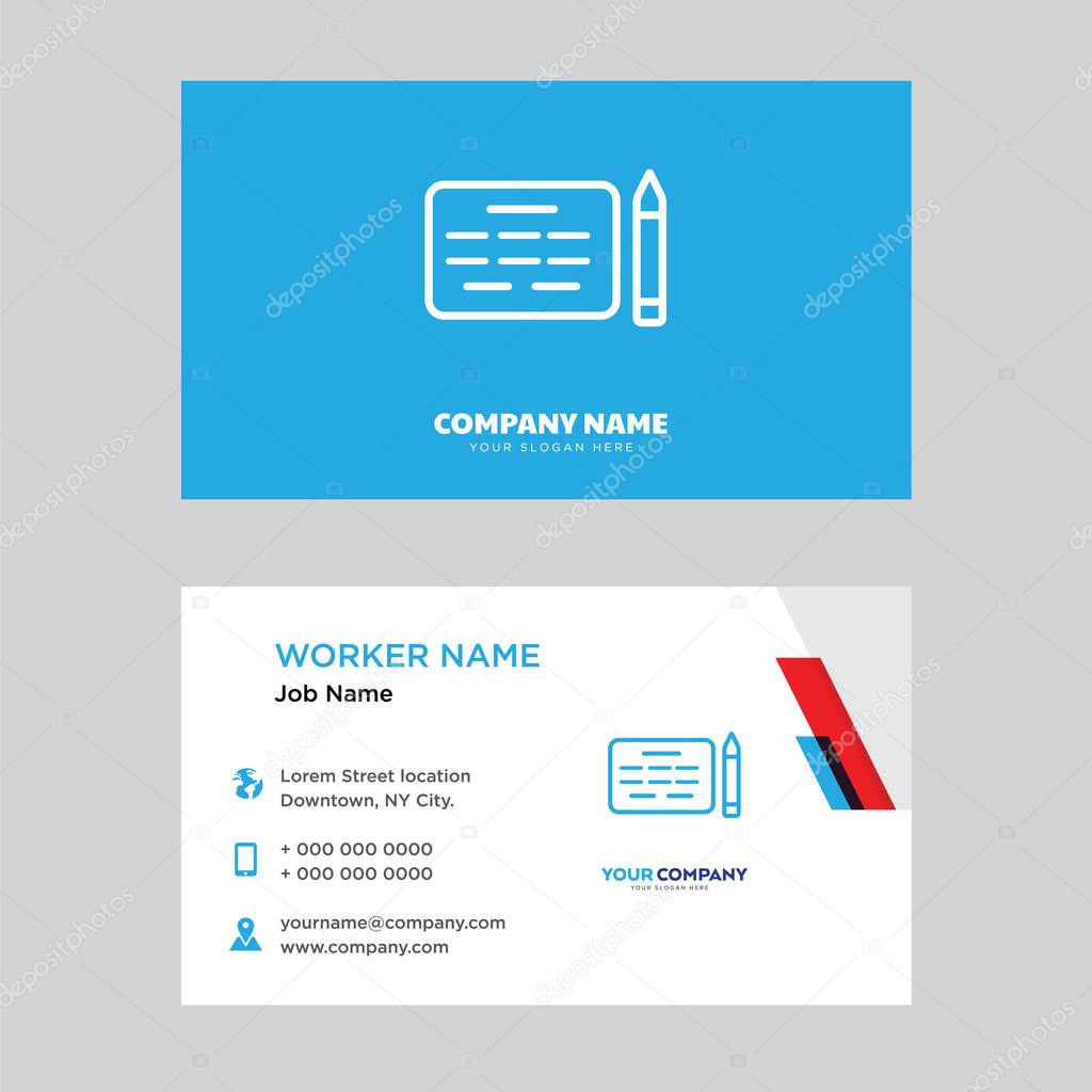 Agreement business card design template, Visiting for your company, Modern horizontal identity Card Vector