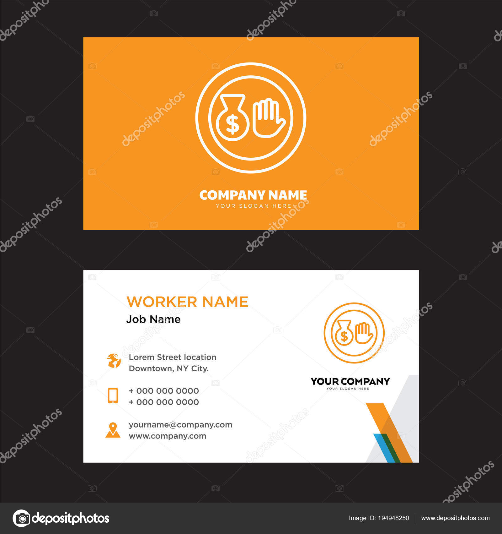 Money bag business card design Stock Vector Image by ©vector_best
