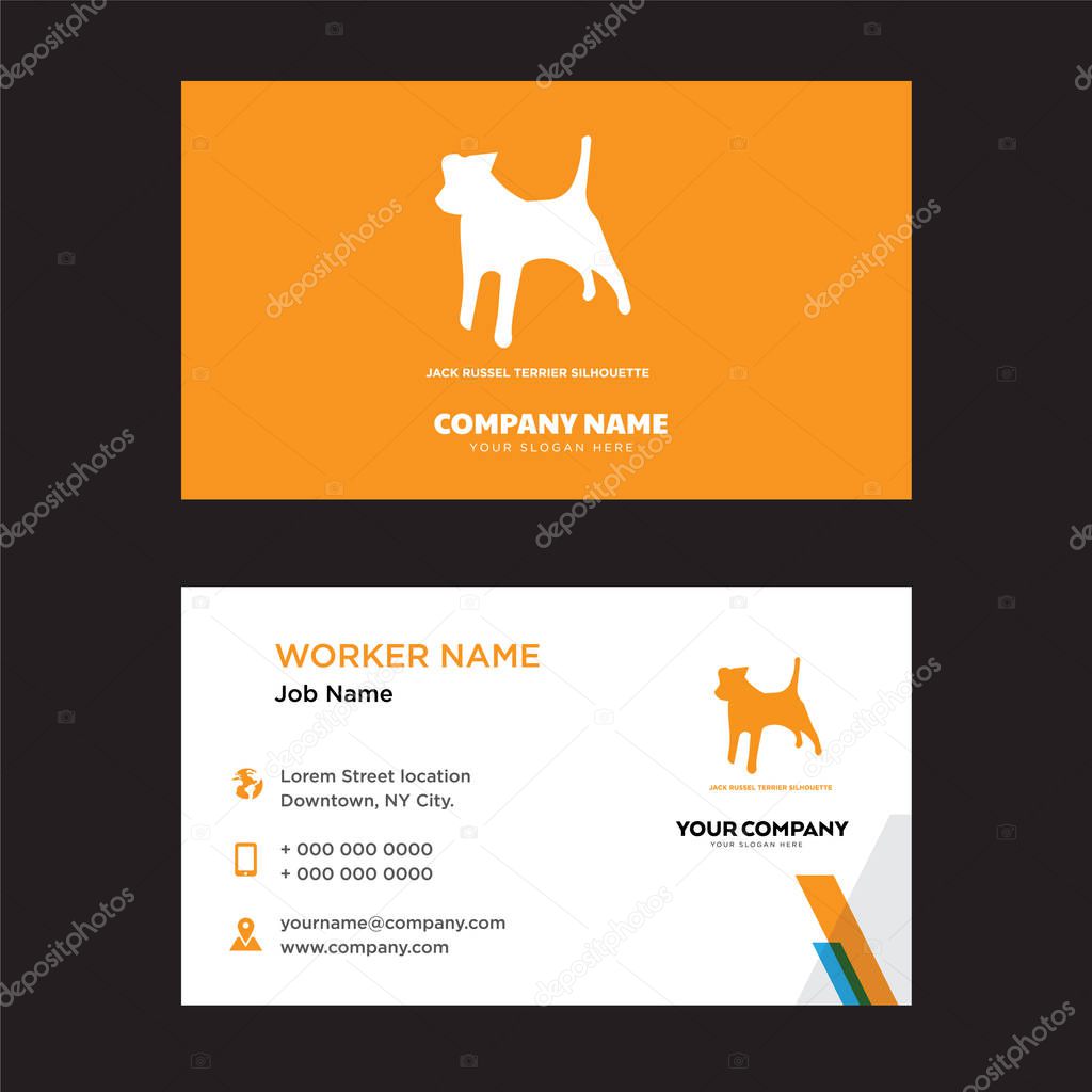 Jack russell terrier business card design template, Visiting for your company, Modern horizontal identity Card Vector