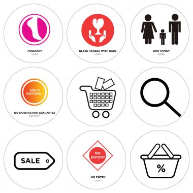 9 set iskonto yüzdesini, giriş, satış, fiyat etiketi yok gibi basit düzenlenebilir simgeleri