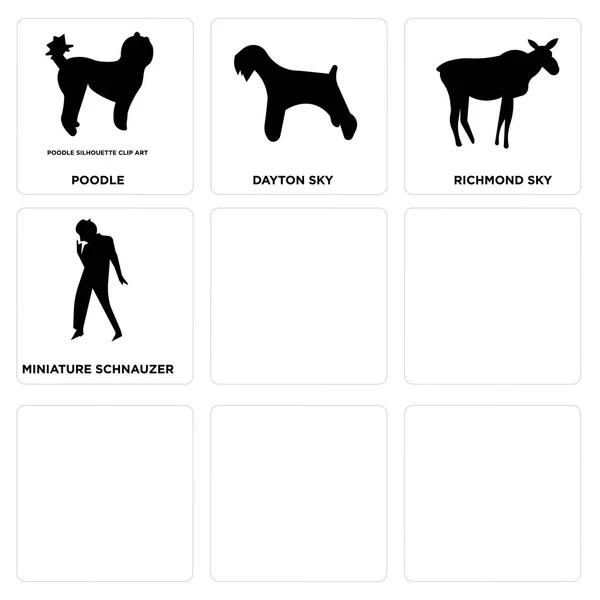 Set van 9 eenvoudige bewerkbare pictogrammen zoals sf hemel, michael jackson, vrouwelijke moose — Stockvector