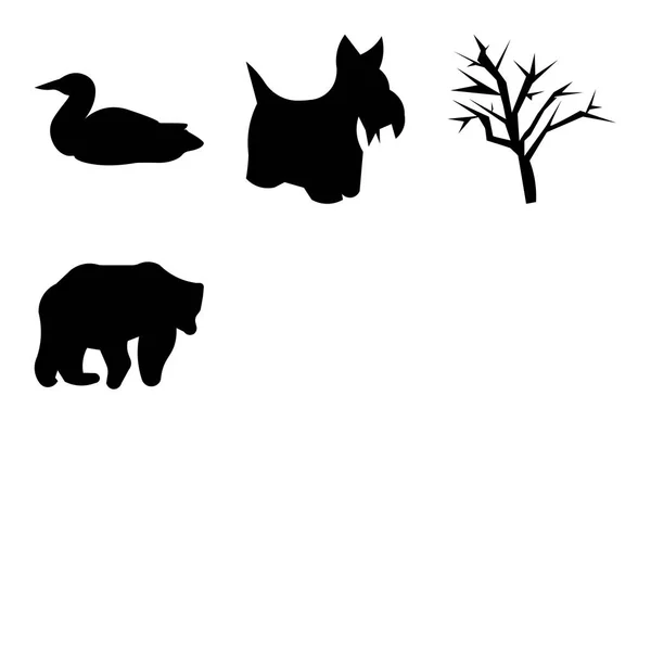 Набір з 9 простих піктограм, які можна редагувати, таких як ведмідь, мескітне дерево, небо — стоковий вектор