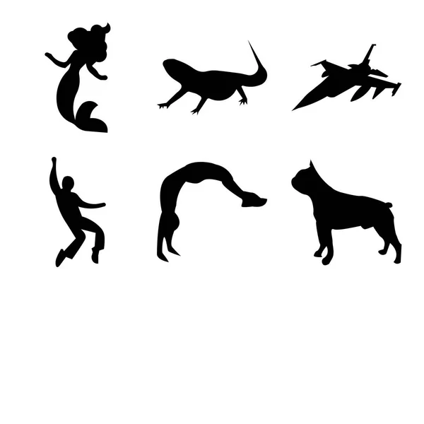 Set de 9 iconos editables simples como boston terrier, backflip, elvis — Archivo Imágenes Vectoriales