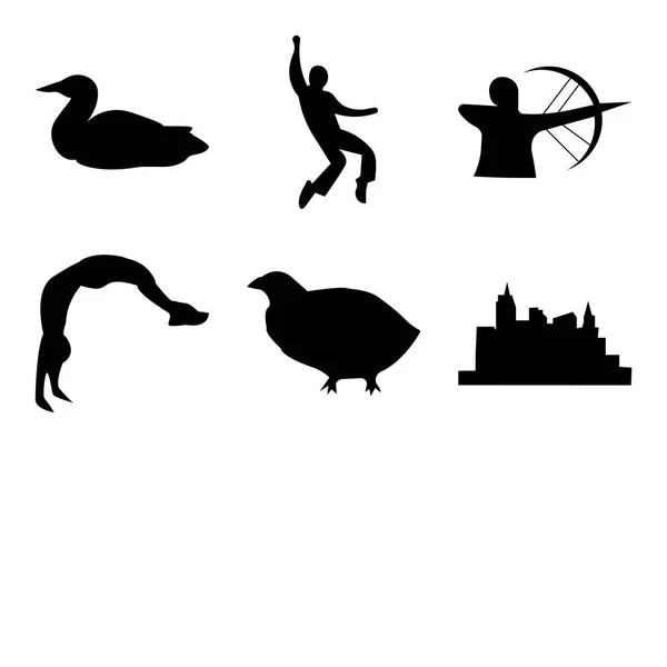 Conjunto de 9 iconos editables simples como las vegas tira, codorniz, cielo de Cleveland — Vector de stock