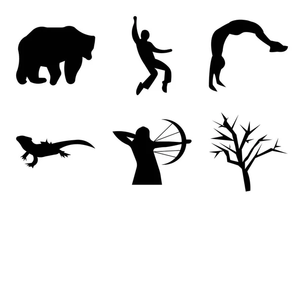 Set Of 9 simple editable icons such as mesquite tree, compound bow, jeep wrangler — Stock Vector