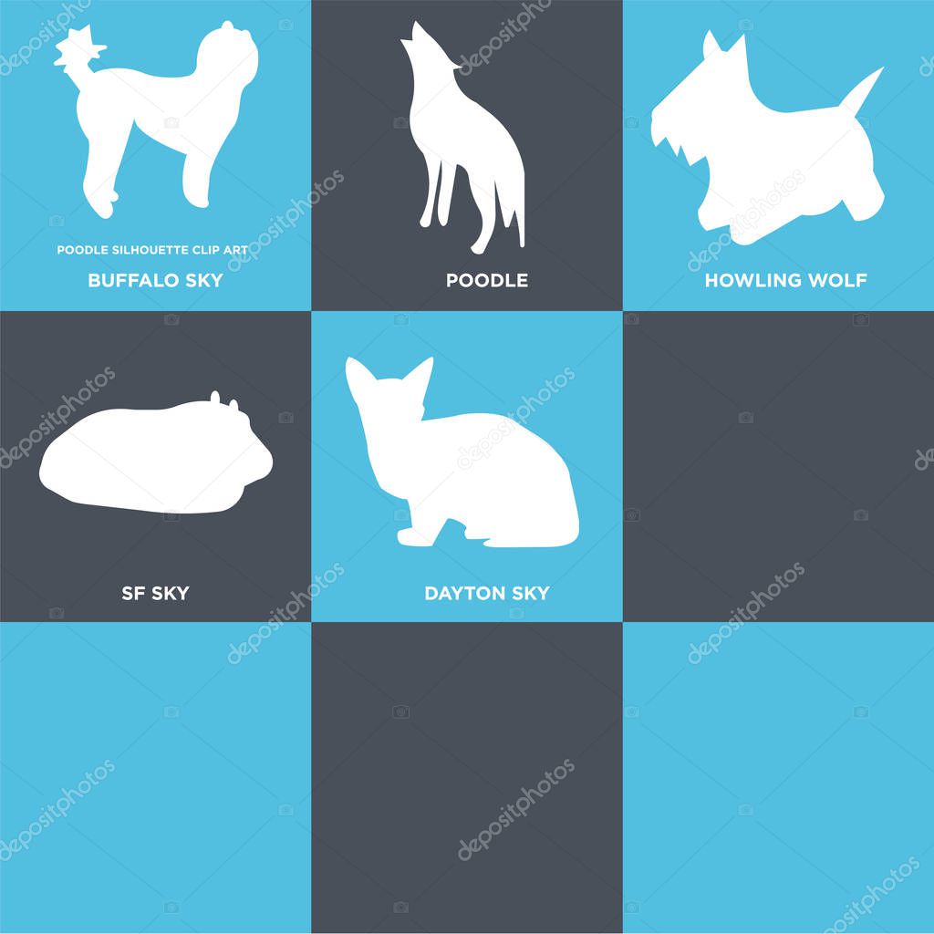 Set Of 9 simple editable icons such as sphynx cat, guinea pig, dayton sky