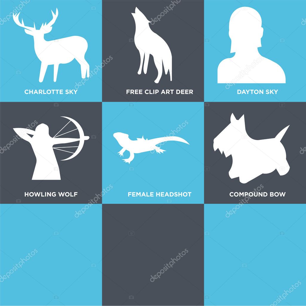 Set Of 9 simple editable icons such as scottie dog, sf sky, bearded dragon