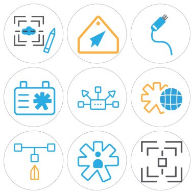 9 set Web de, Kullanıcı gibi basit düzenlenebilir simgeleri, 