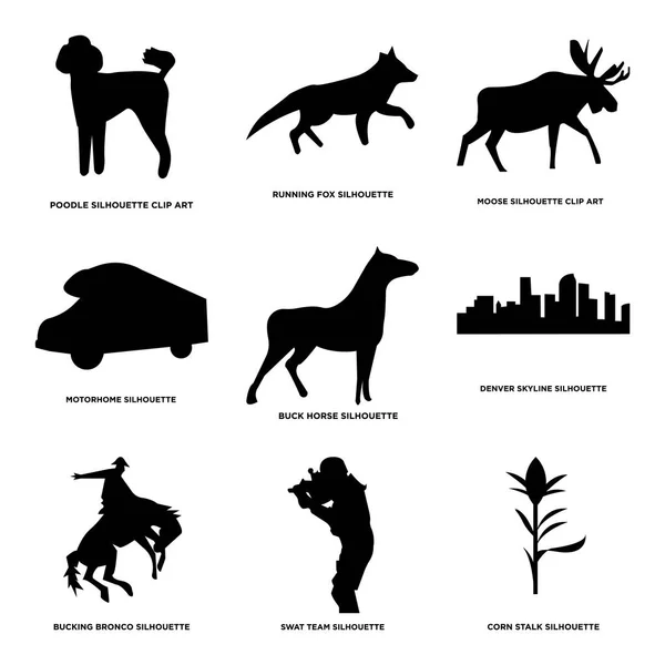 Prosty zestaw 9 edycji ikon, takich jak łodygi kukurydzy, swat team, Dziki Jeździec — Wektor stockowy
