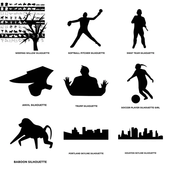 Set Of 9 simple editable icons such as houston sky, portland sky, baboon Stock Illustration