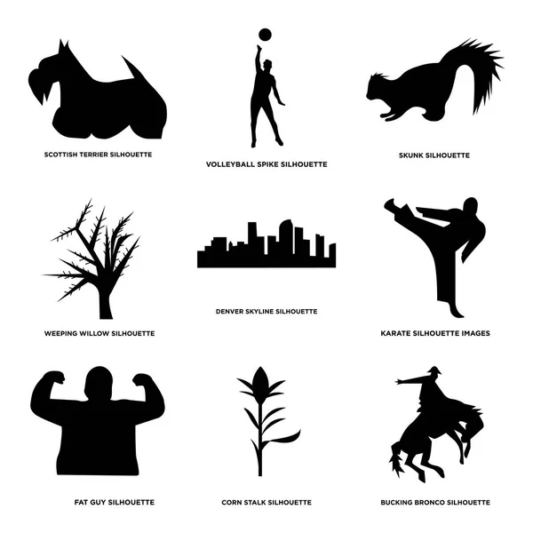 Set Of 9 simple editable icons such as bucking bronco, corn stalk, fat guy Vector Graphics
