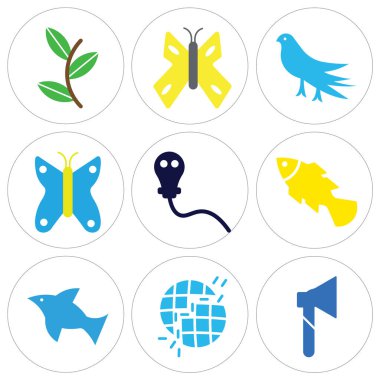 9 set büyük balta, kırık dünya, yunus atlama gibi basit düzenlenebilir simgeleri