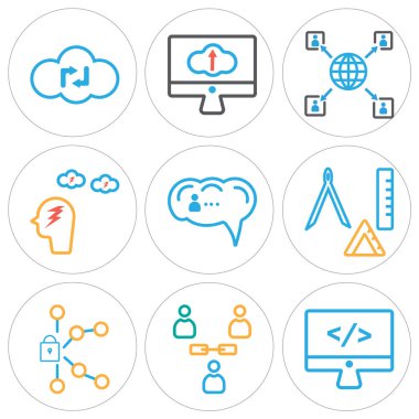 9 set monitör, kullanıcıların, asma kilit gibi basit düzenlenebilir simgeleri