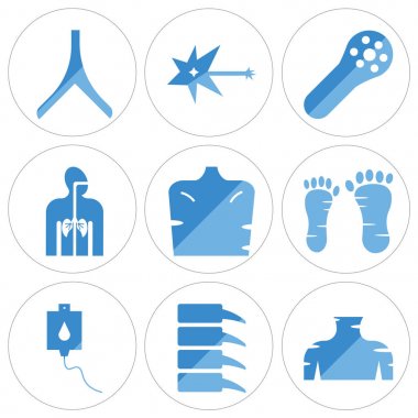 9 set insan boyun, omurga kemik, kan nakli gibi basit düzenlenebilir simgeleri