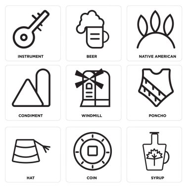 9 set şurubu, sikke, şapka gibi basit düzenlenebilir simgeleri