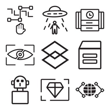 9 set Global, değer, casus gibi basit düzenlenebilir simgeleri