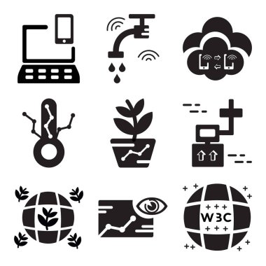 9 set Web, Piction, çevre dostu gibi basit düzenlenebilir simgeleri