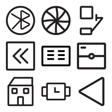 9 set geri sarma, evde bekleyen gibi basit düzenlenebilir simgeleri