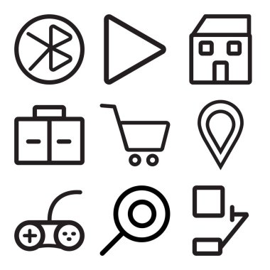 9 set Bell, arama, Gamepad gibi basit düzenlenebilir simgeleri