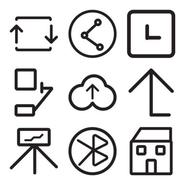 9 set ev, diş, sunum gibi basit düzenlenebilir simgeleri