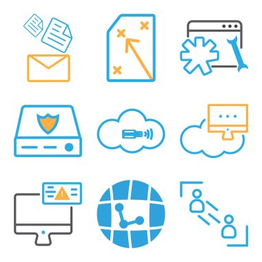 9 set kullanıcılar, Internet, monitör gibi basit düzenlenebilir simgeleri